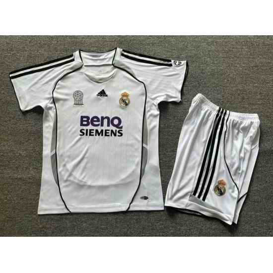 Youth Retro Soccer Jerseys Real Madrid CF White 06 07